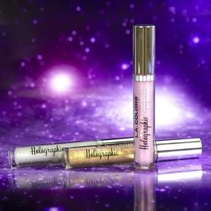 Gold glitter lipgloss holographic la colors